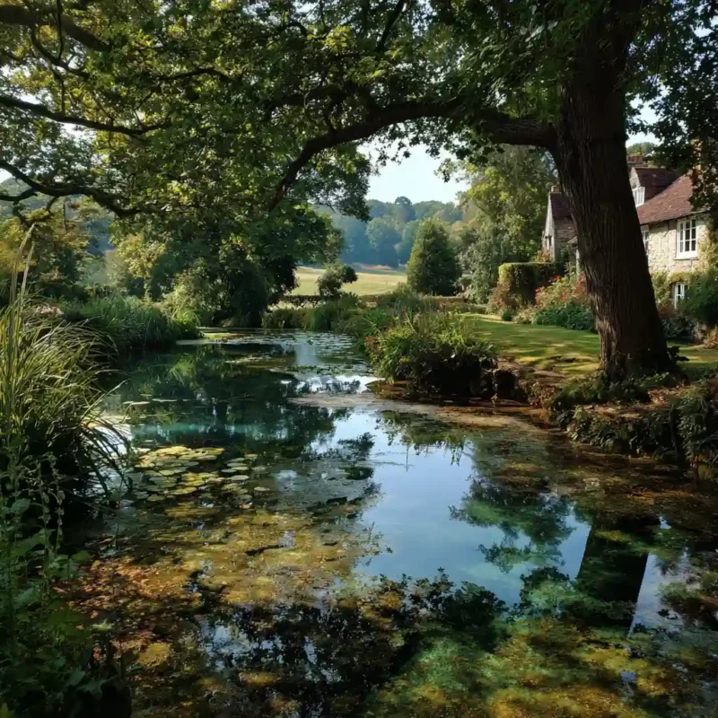 A nature on outside a country home in the english countryside
